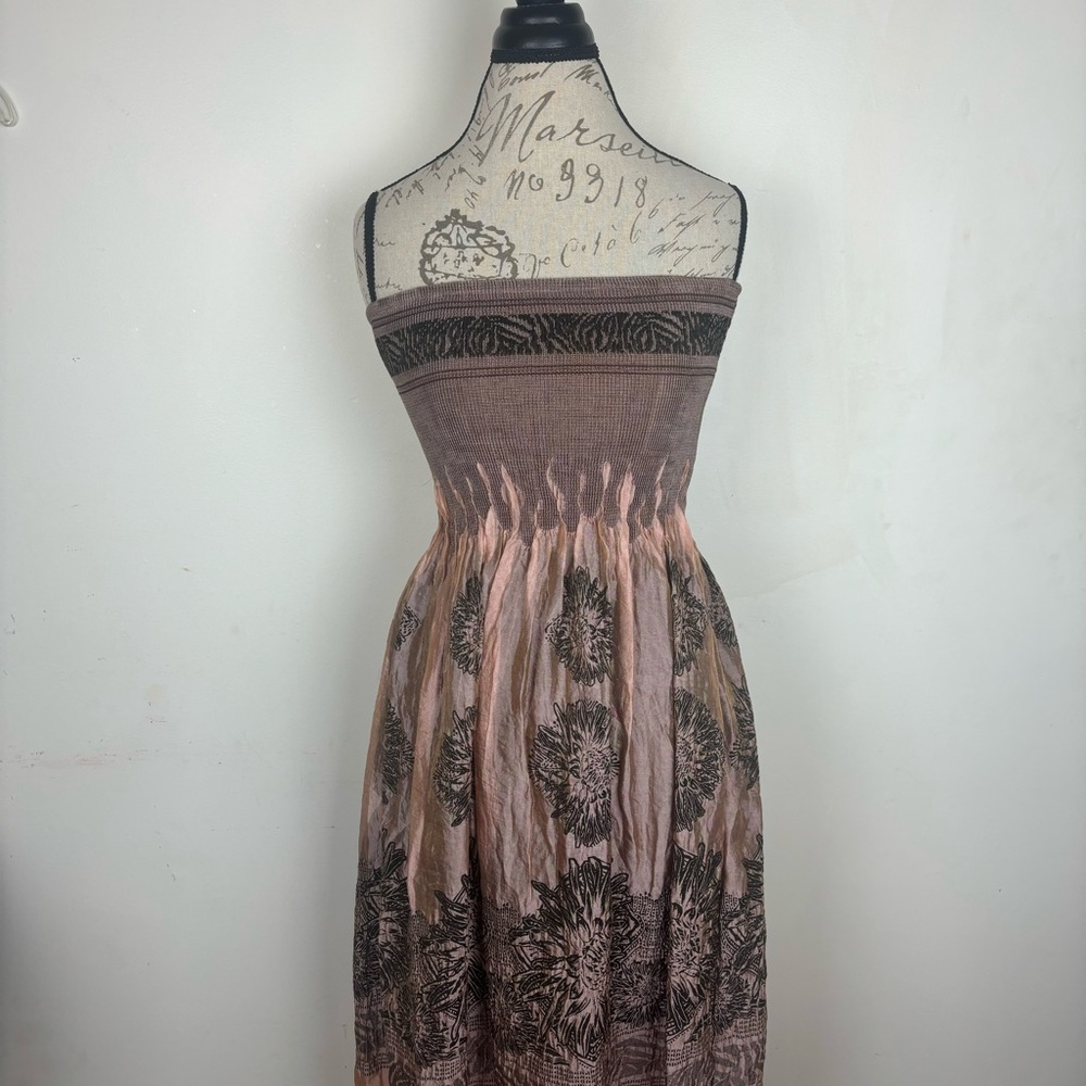 Anthropology-LAPIS dress-smocked top-floral-boho vibe-ONE sizes